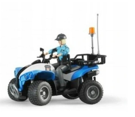 Bruder Bworld quad bleu de la police avec figurine