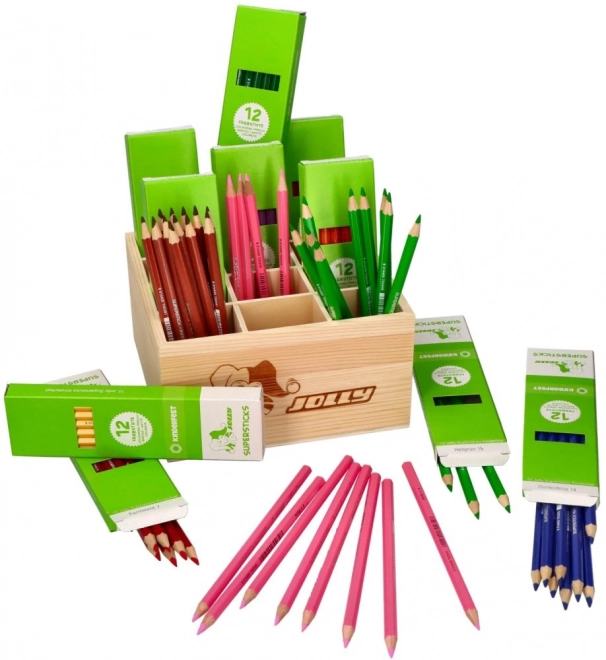 Supersticks Classic Ensemble dans une Boîte en Bois, 144 pcs