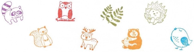 GOKI Tampons en bois - Animaux de la forêt