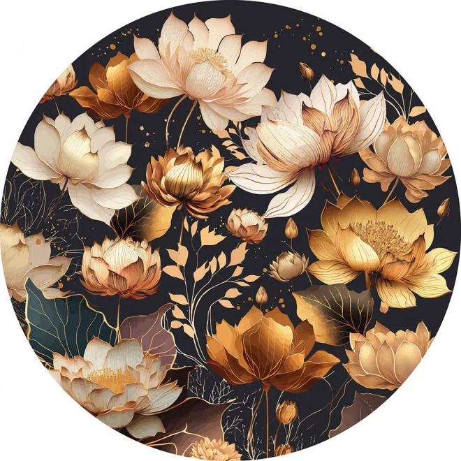 Puzzle rond Flowers : Fleurs dorées 500 pièces