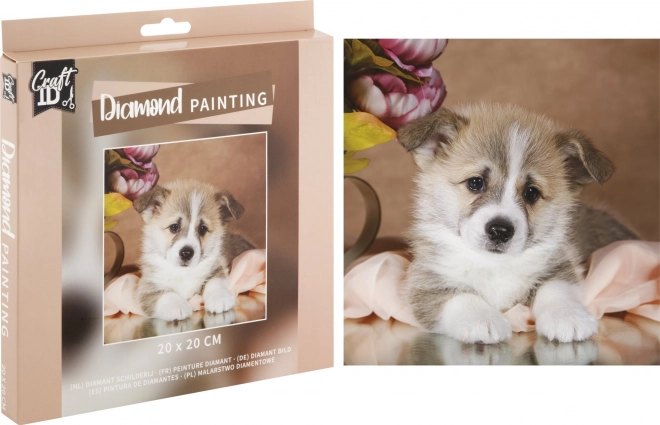 GRAFIX Peinture Diamanté Chiot Adorable 20x20cm