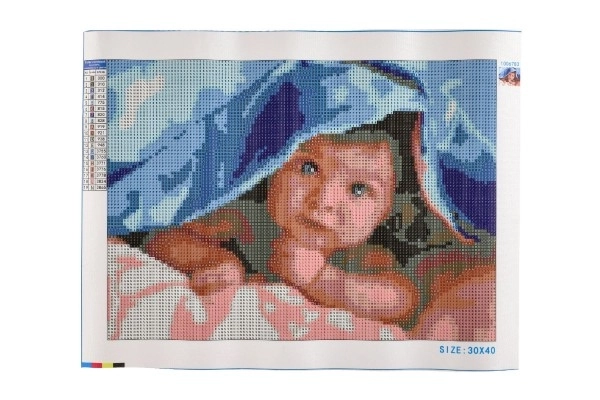 Kit de peinture au diamant - bébé sous la couverture
