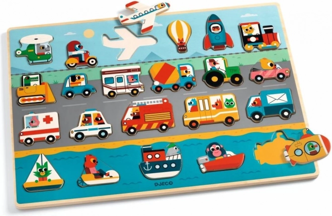 DJECO Puzzle en bois Transport