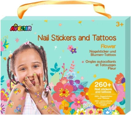 Autocollants pour ongles et tatouages temporaires – fleurs