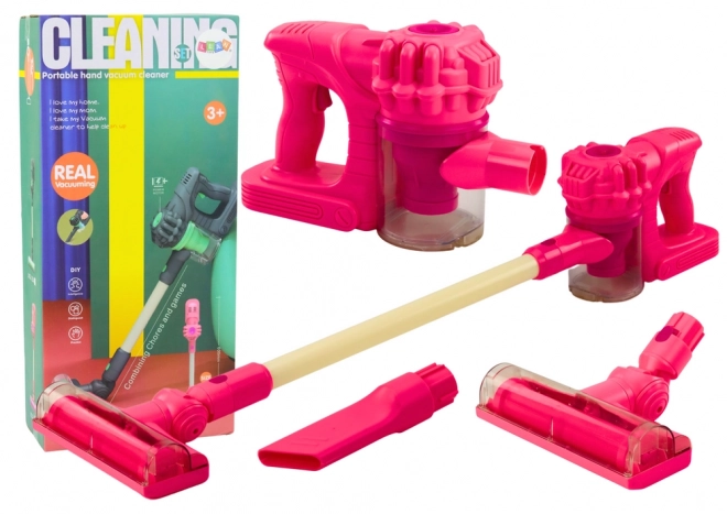 Aspirateur à tige pour enfants + lumières, sons - rose