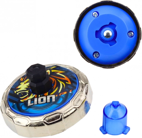 Ensemble avec lanceur et disque volant Lion Bleu