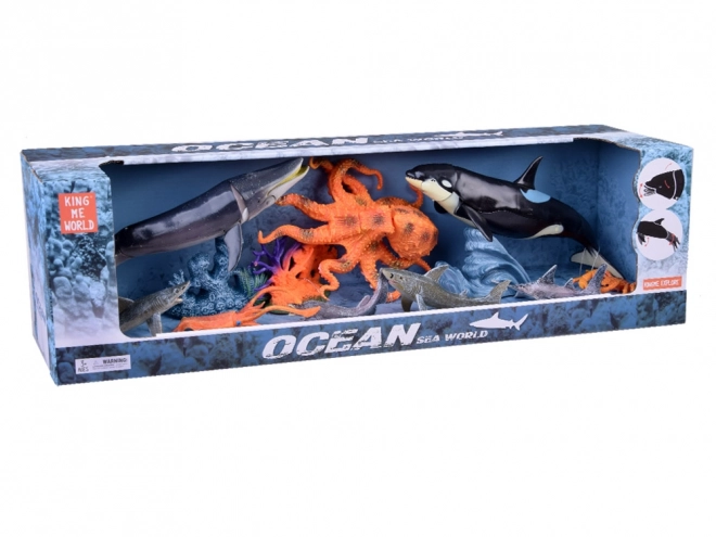 Ensemble de figurines d'animaux marins