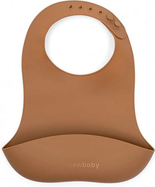 Bavoir en silicone New Baby marron