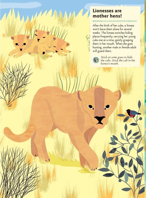 Livre d'activités avec autocollants - Animaux de la savane