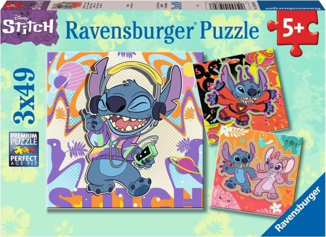 Puzzle 3x49 pièces Stitch