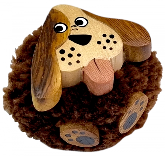 Dvǝđǝti Grand aimant en bois pompon Chien