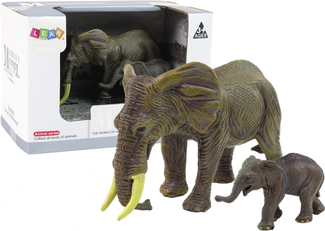 Set de 2 figurines éléphants – éléphant et petit, Animaux du monde