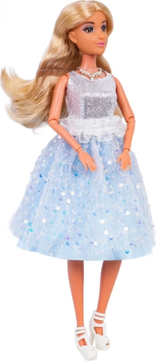 Robe scintillante et accessoires élégants