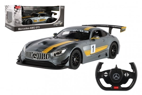 Voiture RC Mercedes AMG GT3 plastique 35cm 2,4GHz télécommandée à piles en boîte 44x18x23cm