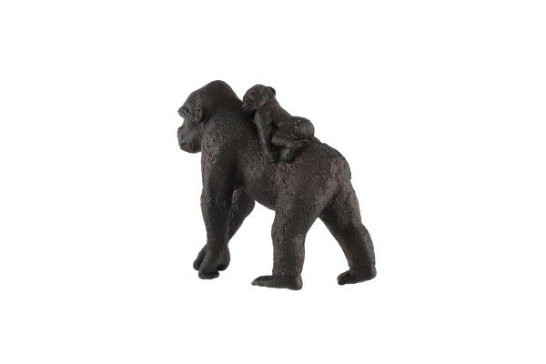 Gorille des montagnes avec bébé en plastique 9cm en sachet