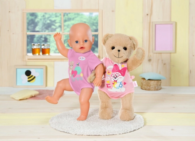 Ourson BABY born, vêtements roses