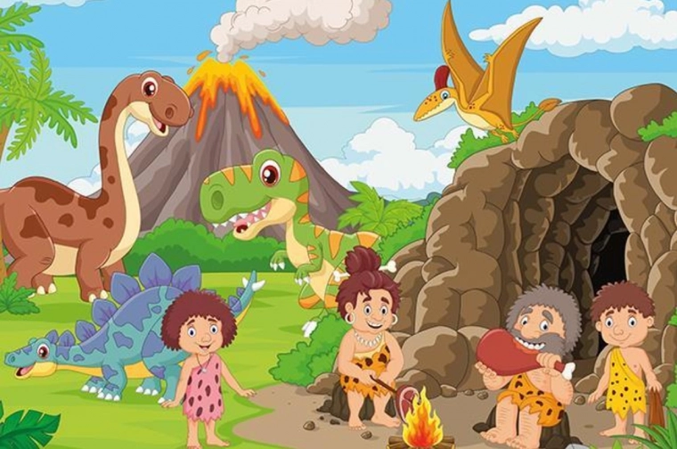 Puzzle en bois Famille de l’âge de pierre 25 pièces