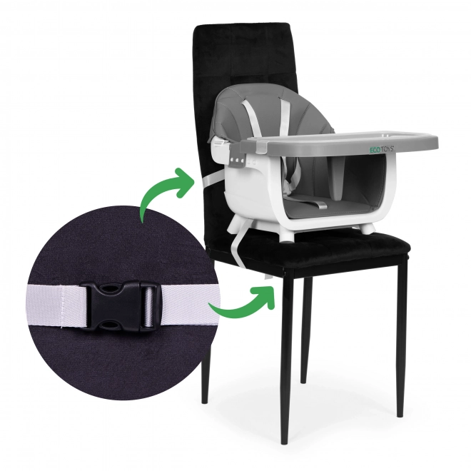 Chaise haute pour enfants 2 en 1 grise ECOTOYS