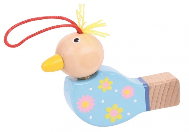 Flûte à bec en bois oiseau 1 pièce jaune