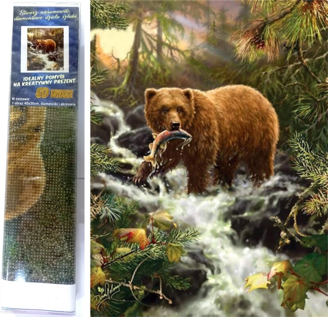 Peinture au diamant de Norimpex Ours à la chasse 30x40cm
