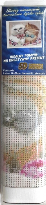 Kit de peinture au diamant - chatons amoureux avec nœud