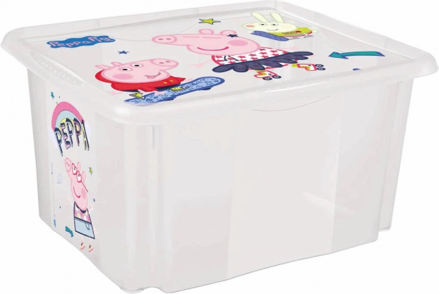Boîte de rangement avec couvercle petite PEPPA – transparente, 24 l