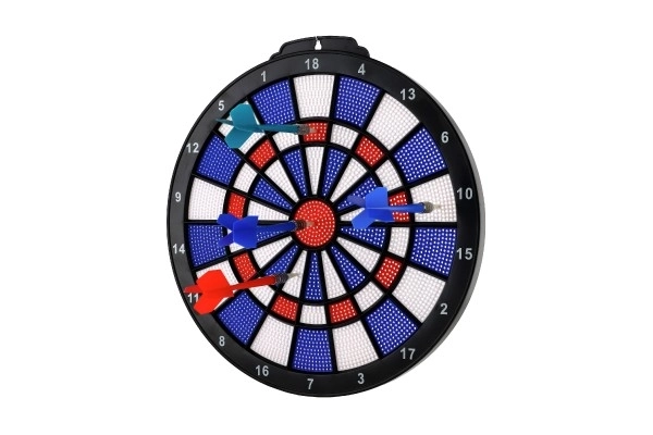 Cible avec fléchettes 4pcs plastique diamètre 28cm dans boîte 39x31x3cm