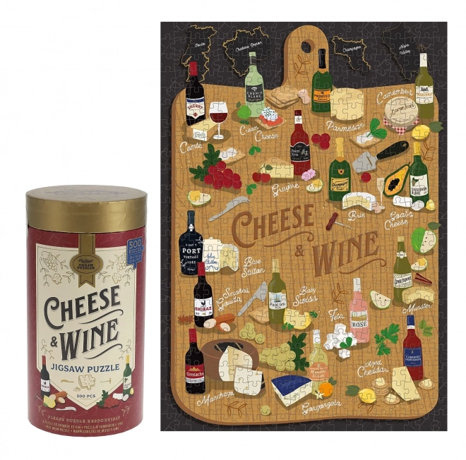 Puzzle de Ridley's Games pour les amoureux de fromage et de vin 500 pièces
