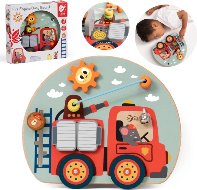 CLASSIC WORLD tableau de manipulation multifonction 6-en-1 pompiers
