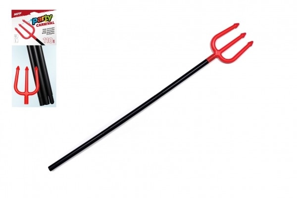 Fourchettes démoniaques pliables en plastique 110cm sur carte 17x41cm carnaval