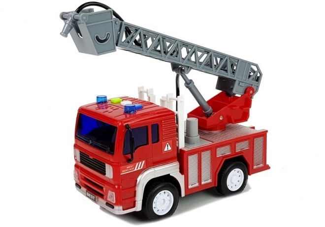 Camion de Pompiers avec Transmission à Friction et Effets Sonores