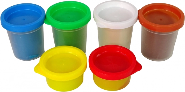 6 couleurs vives dans des pots refermables