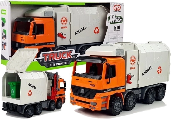 Camion-benne à ordures à friction avec poubelle