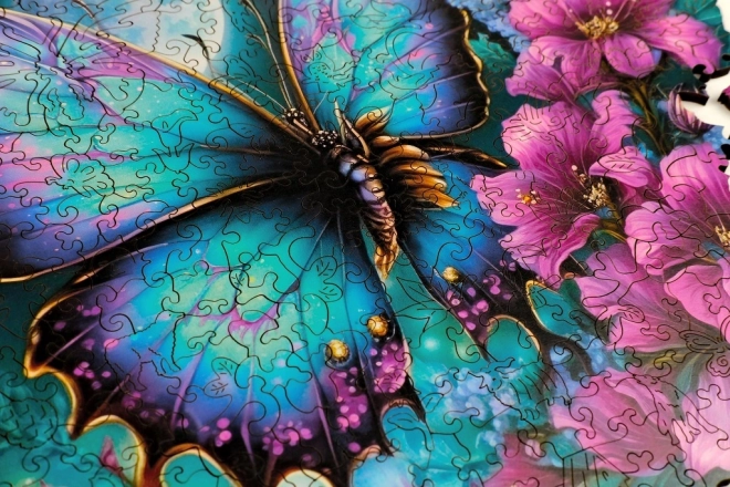 EscapeWelt Puzzle luminescent en bois Papillon 500 pièces
