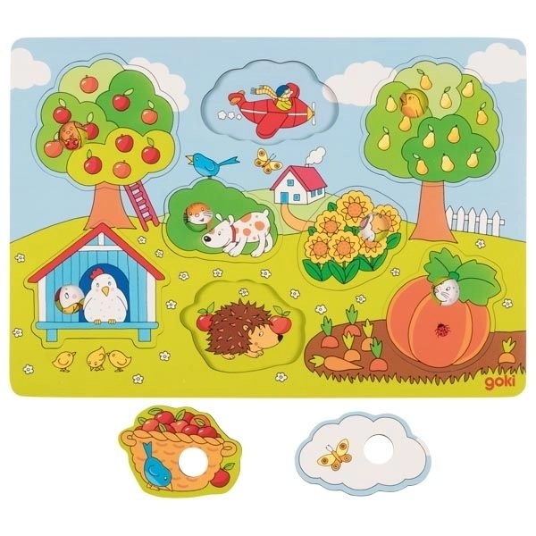 Goki puzzle en bois Dans le jardin