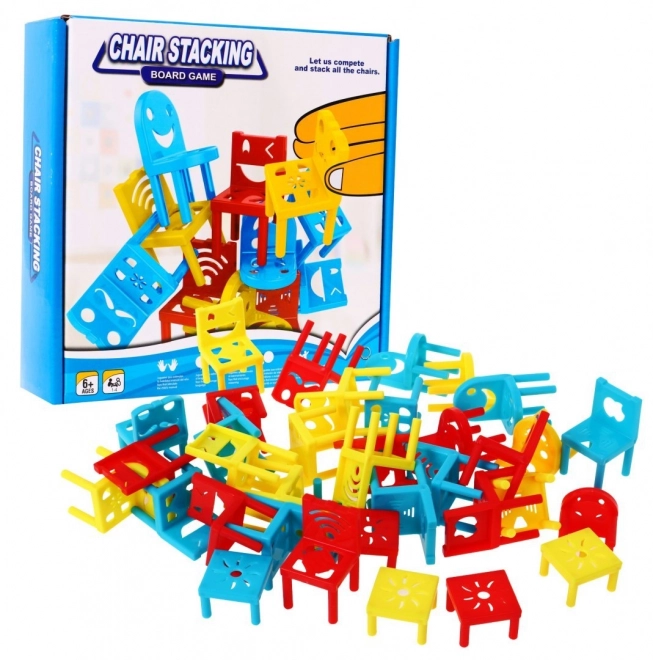 Jeu d'adresse "Tour de chaises" pour enfants 3+ et adultes + structures empilables