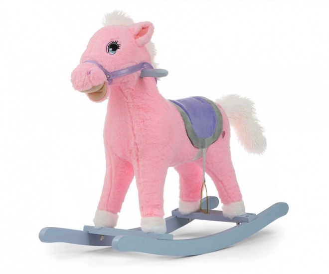 Cheval à bascule rose pour enfants