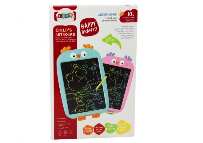 Tablette graphique pour dessin pour enfants rose avec motif d'oiseau