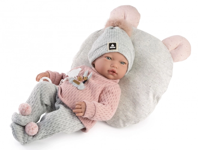 Guca 957 NEUS - poupée réaliste bébé avec sons et corps en tissu doux - 38 cm