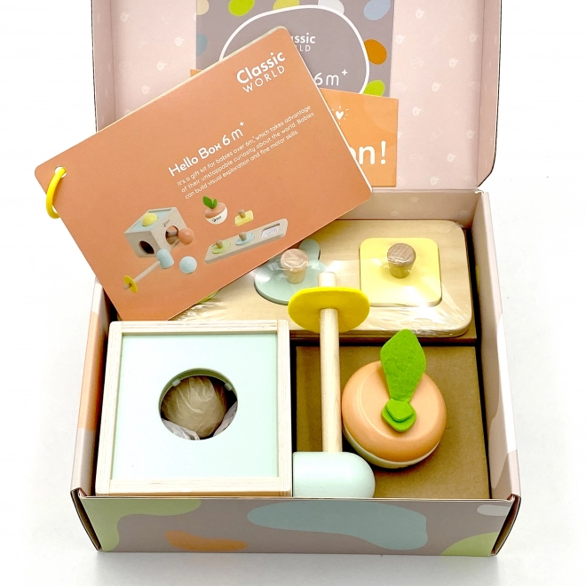 Ensemble éducatif classique en bois pastel pour les enfants de 6 à 12 mois
