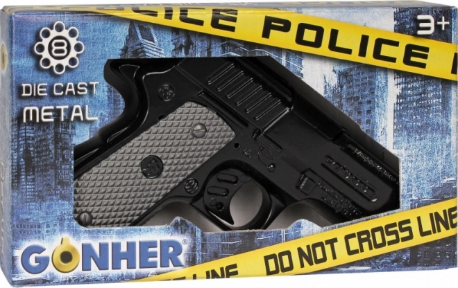 Pistolet de police noir en métal 8 coups