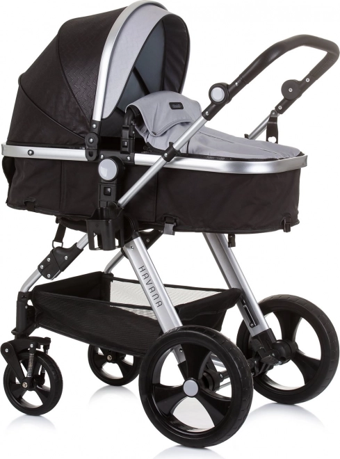 CHIPOLINO Poussette combinée HAVANA 2 en 1 Obsidian – stříbrný