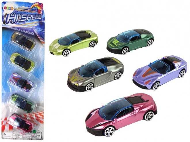 Ensemble de petites voitures colorées 5 pièces