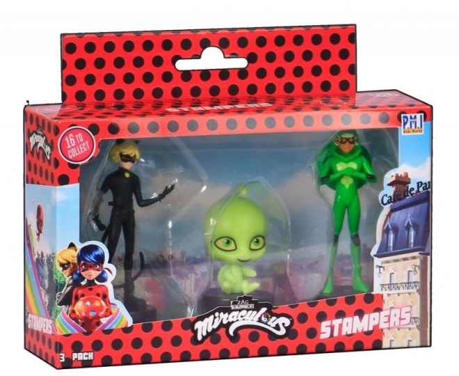 Miraculous : Coccinelle et Chat Noir - tampons 3 pcs figurine Ast.