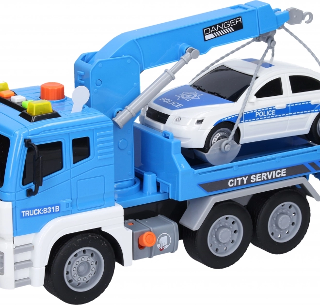 Tracteur avec voiture et effets