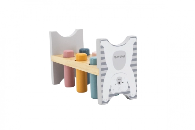 VIGA PolarB Banc en bois avec marteau – Jouet Montessori