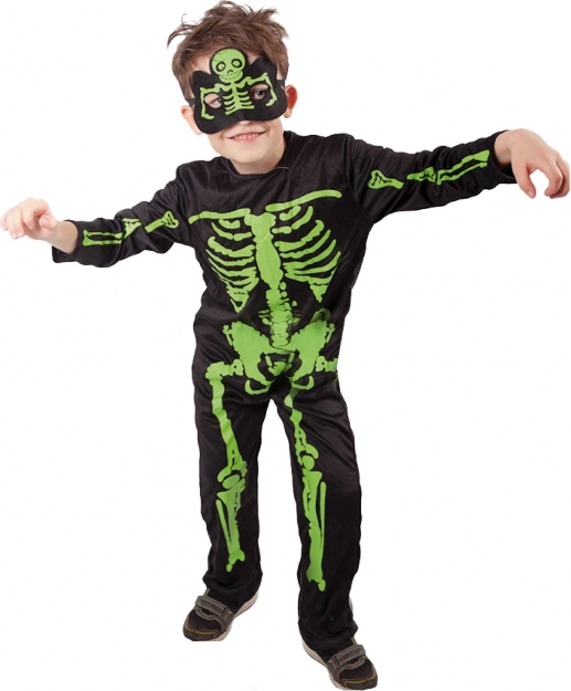 Déguisement de carnaval pour enfants squelette vert