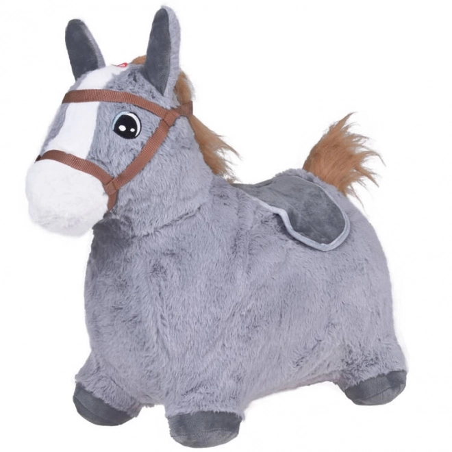 Cheval sauteur en peluche gris – Gris
