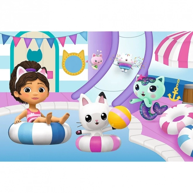 Puzzle 60 pièces Gabby à la piscine Maison des chats de Gabi
