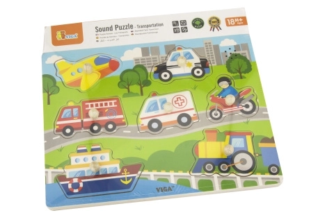Puzzle sonore en bois moyens de transport Viga